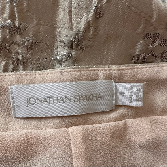 JONATHAN SIMKHAI Taylor Matelassé Puff Sleeve Top Champagne Puff NEW - Picture 9 of 10